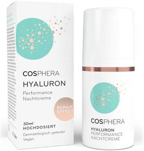 Cosphera Crema da notte Hyaluron 100% vegana – Cura notturna per rughe, borse e occhiaie 30 ml – Crema viso per donne e uomini