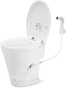 Kohree RV Toilet, 18.5” Residential Height, Soft Close Seat & Cover, Deeper Bowl & Longer Seat, Efficient Gravity Flush System, Foot Pedal Operation, Universal Fit for RV Motorhomes Campers, White