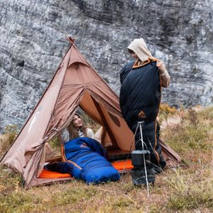 BUERTS XXL Ultralight Down Sleeping Bag – -7℃ Winter, Blue, Portable for Camping & Hiking