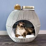 The Refined Canine IGL-FR-SK-DX-AMZ Igloo Pet Bed Deluxe-Smoke