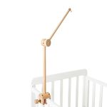 Mobile Arm for Crib, Wooden Baby Mobile Hanger with Anti-Slip Design, Crib Mobile Holder for Hanging Baby Plush Toys as Nursery Decoration (Only Arm)