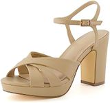 CUSHIONAIRE Women's Mood platform dress sandal +Memory Foam and Wide Widths Available, Tan 8