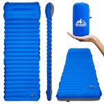 OUTSKIRT Camping Sleeping Pad with Pillow, Self-Inflating Sleeping Pad with Built-in Pump, Camping Mattress for Backpacking, Car Traveling and Hiking, Compact and Ultralight Air Mattress