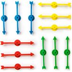 12 Assorted Rainbow 4-inch Arrow Game Spinners in 4 Colors, 3 Arrows Per Color by Brybelly