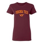 NCAA Arch Logo, Team Color Womens T Shirt, College, University, Virginia Tech Hokies Maroon, XX-Large