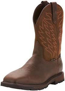 Ariat Mens Groundbreaker Wide Square Toe Waterproof Steel Toe Work Boot Dark Brown 10.5 Wide