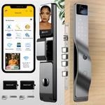 GOLENS X111 Upgraded Smart Door Lock LCD Display, Camera with 3D Face Recognition, Fingerprint, WiFi, Mobile App, PIN, RFID Card and Manual Key Access Digital Door Lock