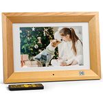 KODAK Digital Photo Frame 10 Inch No WiFi Digital Picture Frame with Remote Control, Wood Electronic Frame with 8GB Storage, 1280*800 High Resolution IPS Display Images/Videos, Automatic Switch On/Off