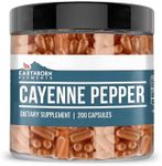 Earthborn Elements Cayenne Pepper 200 Capsules, Pure & Undiluted, No Additives