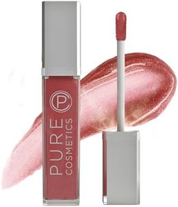 Pure Cosmetics Pure Illumination Lip Gloss - LED-lit Applicator w/Side Mirror - Non-Sticky, Moisturizing & Hydrating Lip Glosses - Soothes & Protects Dry Chapped Lips (Wine Berry)