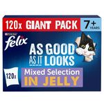 FELIX As Good As it Looks Senior 7+ Mixed in Jelly Wet Cat Food 120x85g