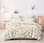 DECOMIZER Luxurious Glace Cotton Duvet Cover/Comforter Cover/Rajai Cover/Blanket Cover/Quilt Cover King Size 90"x100" inches - Cream ColoredFloral