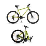 HORNBACK Xpand+ Foldable Mountain Cycle 27.5 Inch | Shimano 21-Speed Gear Bicycle for Adults & Teens | FSK Pro Suspension 100mm | Fully Assembled | Ideal for Men & Women Age 12+ | Radioactive Green