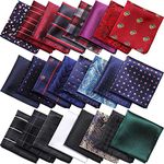 24 Pieces Mens Pocket Squares Mens Handkerchief Soft Colored Men Assorted Hankies for Wedding Party (Stylish Style)