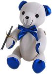 Elka Australia 5606-BLM Autograph Teddy Bear Soft Plush Toy, Blue Metallic, Large