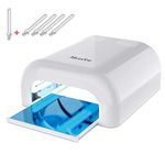 MelodySusie 36W UV Nail Dryer UV Lamp Light for Acrylic, CND, Gelish, Shellac, IBD etc. Curing, Upgraded with Sliding Tray & Timer Setting + 4x9W UV Lamp + Free Extra One Bulb