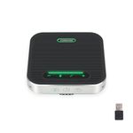TONGVEO Bluetooth Conference Speaker with Microphone, AI Noise Cancelling USB/Wireless Speakerphone for PC, 4 Mics 360° Voice Pickup, 24H for Zoom, Teams, Home Office Meeting Room