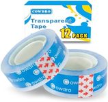 12 Rolls Clear Tape Refills for Dispenser, Easy Tear by Hands, Tape Refill for Wrapping, Office School Home, 0.75 Inch X 1000 Inch, Updated Core