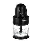 Amazon Basics 300 Watts Wired Electric Chopper with 4-Leaf Rust-Resistant Blades and Unbreakable 830 ml Polycarbonate Jar (One-Touch Operation) (Black)