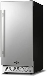 Beverage Refrigerator 15 Inch Wide, TYLZA Mini Fridge Stainless Steel Under Counter Beverage Cooler, 130 Cans Beer Fridge with French Door, Built-in and Freestanding Beverage Fridge for Beer, Soda, Water, Drink Bar Fridge