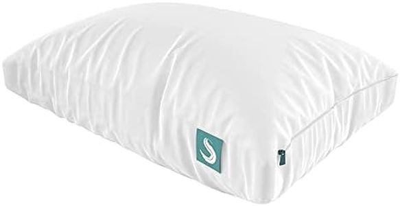 Sleepgram Bed Support Adjustable Hypoallergenic Cool Sleeping Loft Soft Pillow with Removeable Microfiber Cover, Queen Size, White