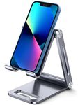 UGREEN Cell Phone Stand for Desk, Foldable Adjustable Aluminum Phone Stand Desktop Compatible for iPhone 15 14 13 12 Pro Max, iPhone 11 X SE XS XR 8 Plus, Galaxy Note20 S20 S10 and More Devices, Grey