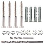 Universal tv mounting Hardware kit,mounting tv into Wood or Concrete, Including Heavy Duty Bolts and 2 Drill bits