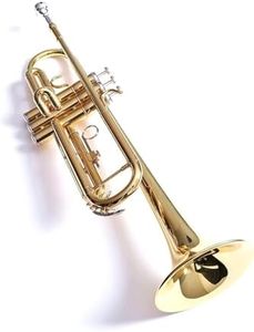 Rmze Professional Bb Trumpet Set – Gold Trumpet-2416 with Hard Case, 7C Mouthpiece, Valve Oil – Ideal for Students & Band Performances – Musical Instrument