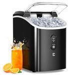 EASYERA Nugget Ice Maker Countertop, Pellet Crushed Chewble Ice Cubes, 33LBS/24H, Compact Self-Cleaning Machine with Ice Bags for Home, Kitchen, RV, Camping