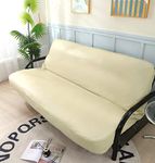 OctoRose Full Size 3 Side Zipper Premium Upholstery Faux Leather Futon Cover / Slipcover / Sofa Day Bed Mattress Cover / Machine Washable Couch Protector (Cover ONLY) (FauxLeather-Cream)