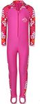 TFJH E 1PCS Girls Long Sleeve Swimsuit UPF 50 plus Rashguard, Hotpink Long, 5-6Years(Tag No.128/134)