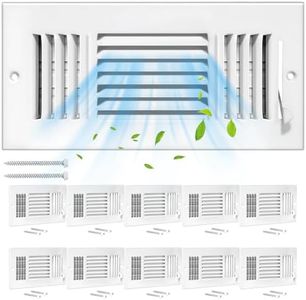 12 Pcs 14x6 Inch Air Vent Covers for Home Ceiling, 3-Way Solid Metal Wall & Ceiling Register, Return Air Vent (White, Interior Size 14 x 6)