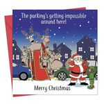 Twizler Funny Christmas Card Impossible Parking - Merry Christmas Card - Humour Xmas - Mens Christmas for Him Husband Son Dad - Womens Christmas for Her Wife Daughter Mum Happy Holidays