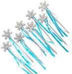 Butterfly Craze Sparkling Snowflake Fairy Wands - Set of 8, Perfect Party Favors for Frozen, Princess, or Fairy-Inspired Birthday Parties & Dress-Up Play, Shine Like a Star with these Magical Scepters