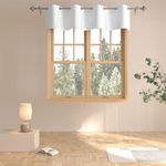 UPOPO Greyish White Valance Curtain 16 inches Long Living Room Darkening Kitchen Grommet Top Triple Weave Bathroom Window Short Small Mini Curtain Toppers Valance Bedroom 1 Panel