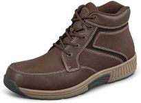 Orthofeet Men's Orthopedic Dark Brown Leather Highline Lace-Up Boots, Size 12