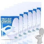 Disposable Toilet Seat Cover,Flushable， 6 Packs Set of Total 60 Sheets Portable Toilet Seat Covers for Adults & Kids - Travel Accessories for Public Restrooms, Airplane, Camping