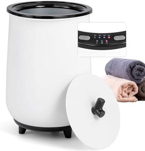 Giantex Towel Warmer Bucket, 23L Large Hot Towel Bucket for Bathroom Spa, Wood Handle, 3 Heating Modes, Adjustable Timer & Auto Shut Off, Fits Up to Two 40" x 70" Oversized Towels, Blankets, Black
