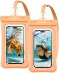 Spigen Pvc Aqua Shield Floating Waterproof Cover Case A610,Ipx8 Waterproof Phone Case For iPhone 15 Pro Max And More,Samsung Galaxy S24 Ultra,Pixel 7A And Up To 8.2Inch-Apricot(2 Pack)