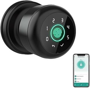 GHome 4 in 1 Smart Fingerprint Door Knob with Keypad Door Lock, Biometric Smart Door Knobs & App Control, Keyless Entry Door Lock Great for Home, Bedroom, Apartment Offices and Garages