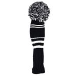 Longridge Fairway Pom Pom Golf Head Cover - White/Black, WCNOPPFW