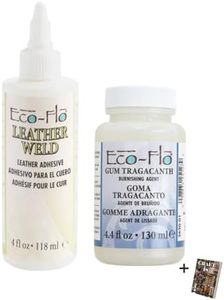 Tan dy Leather Eco Flo Leather Weld Adhesive 2655-01 & Eco-flo Gum Tragacanth 2620-01 - Strong Adhesive Liquid Glue & Burnishing Gum for Tandy Craft Projects & Repair with Ebook
