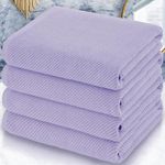 Purple Bath Towels Set of 4, Large 30" x 56" - 100% Cotton | Quick Dry | Light Weight | Thick | Soft | Absorbent, Quick Dry Towels for Shower, Luxury Towel Gift Set, Lilac