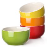 LIFVER Deep Soup Bowls Porcelain 20oz, 600 ml Large Cereal Bowl Ceramic, Serving Bowls for Tapas, Dessert, Curry, Ramen, Snack, Breakfast, Dishwasher, Microwave & Oven Safe - Multicolour