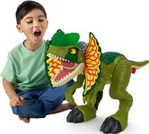 Fisher-Price Imaginext Jurassic World Dinosaur Toy Thrash Attack Dilophosaurus 16+ Inch Figure with Lights & Sounds for Kids Ages 3+ Years