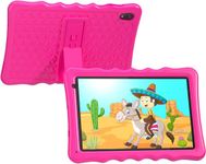 BYYBUO Kids Tablet, Toddler Tablets with Shockproof Protective Case, Dual Camera, Bluetooth, WiFi, 10.1 Inch Android 13 Tablet for Kids (Pink)