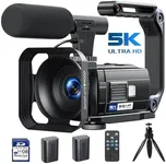 Camcorder Video Cameras, 5K 56MP Vlogging Camera with Night Vision, WiFi, 3” 270° Rotatable Touchscreen Vlog Camera Youtube with 64GB SD Card, Microphone, Stabilizer, Remote, Batteries, Tripod