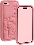 FINDWORLD Conpatible with iPhone 8 Plus/7 Plus/6S Plus /6 Plus Case, Cool Cute 3D Cartoon Soft Silicone Animal Shockproof Protector Boys Gifts Cover Housing Skin Pink