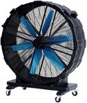 Albott 42 Inch Industrial Drum Fan, 750W High Velocity Plastic Floor Fan with Wheels and 3 Speeds, 17,660 CFM Strong Airflow for Commercial Space, Garage, Workshop, Warehouse, Factorie, and Basement