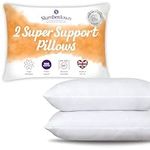 Slumberdown Pillows 2 Pack - Super Support Firm Side Sleeper Bed Pillows for Neck and Shoulder Pain Relief - Comfy & Supportive, Hypoallergenic, Made in the UK, Standard Size (48cm x 74cm)